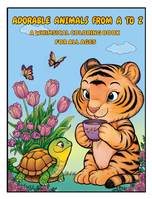 RESTOCKING SOON!  Adorable Animals from A to Z.  A Whimsical coloring book for ALL ages!